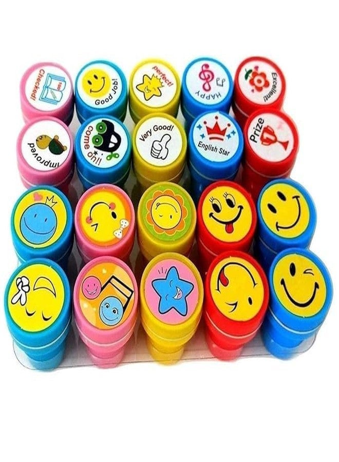 PEACORA10Pc Stamps for Kids- Fancy Stationery Items for Kids Motivation and Reward, Emoji Stamps for Kids, Smiley Emoji Stamps Set for Kids Teachers (Multicolors) - Image 1